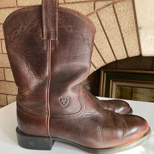 Ariat Brown Leather Roper Boots Men’s 9
